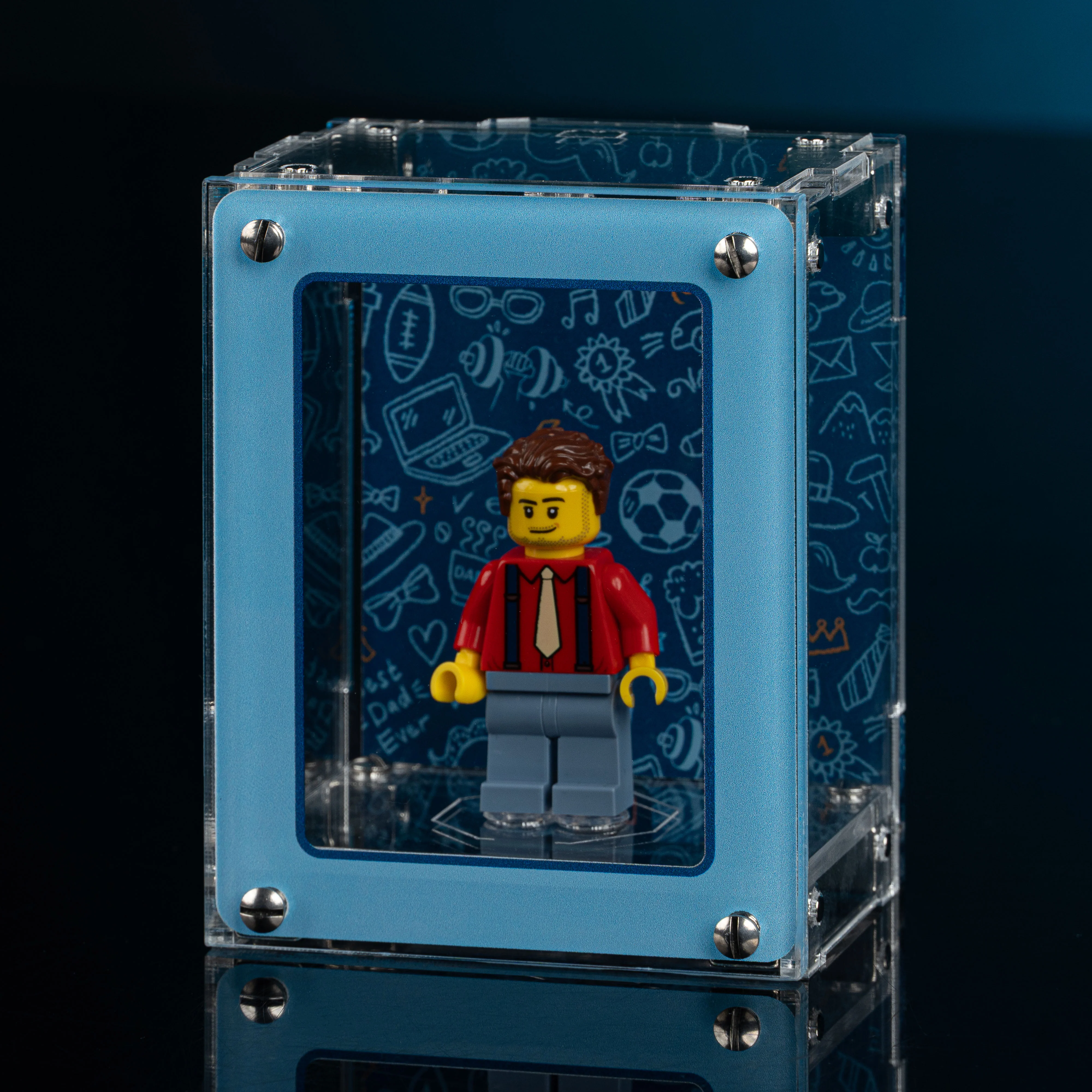 Limited Edition Father's Day Display Case for LEGO® Minifigure with Plaque - Image 4
