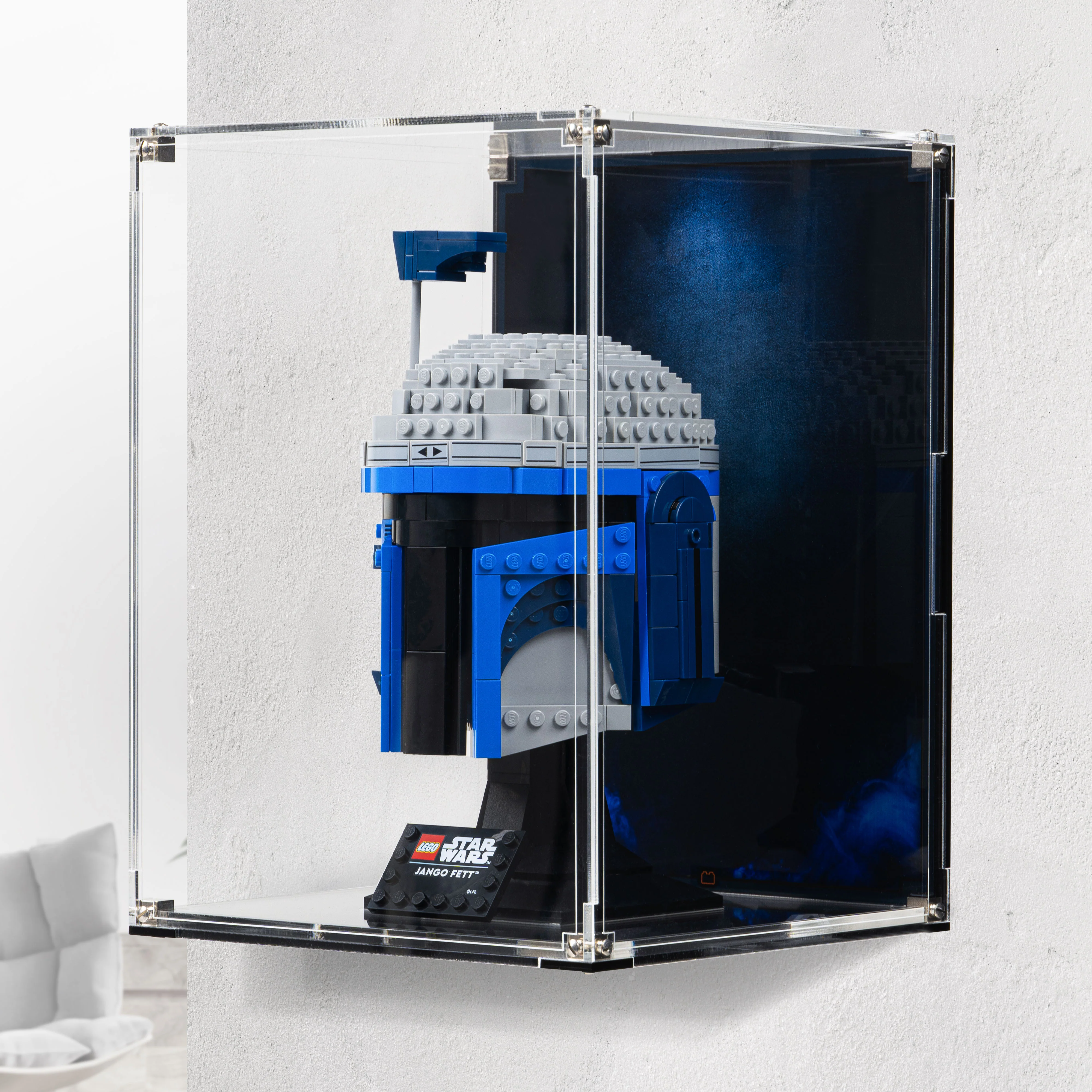 Wall-Mounted Display Case for LEGO® Star Wars: Jango Fett's Helmet (75408)