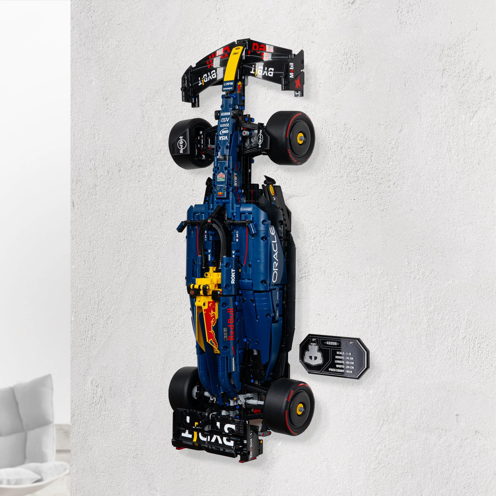 Wall Mounted Display Stand for LEGO® Technic Oracle Red Bull Racing RB20 F1 Car (42206) - Image 8